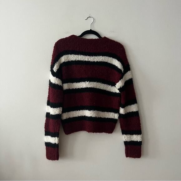 Rag & Bone Robyn Burgundy Striped Pullover Sweater - Picture 6 of 6